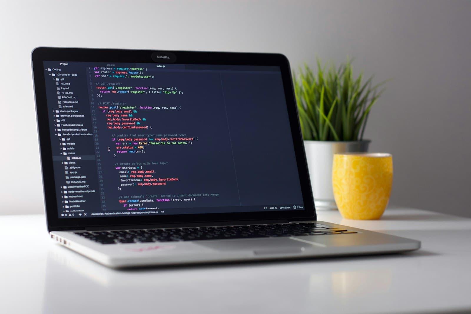 Close-up of source code on a developer's editor with syntax highlighting
